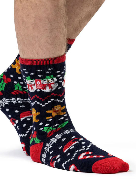 Herren Haussocken Heat Holders Weihnachtliche Festliche Herrensocken Schwarz