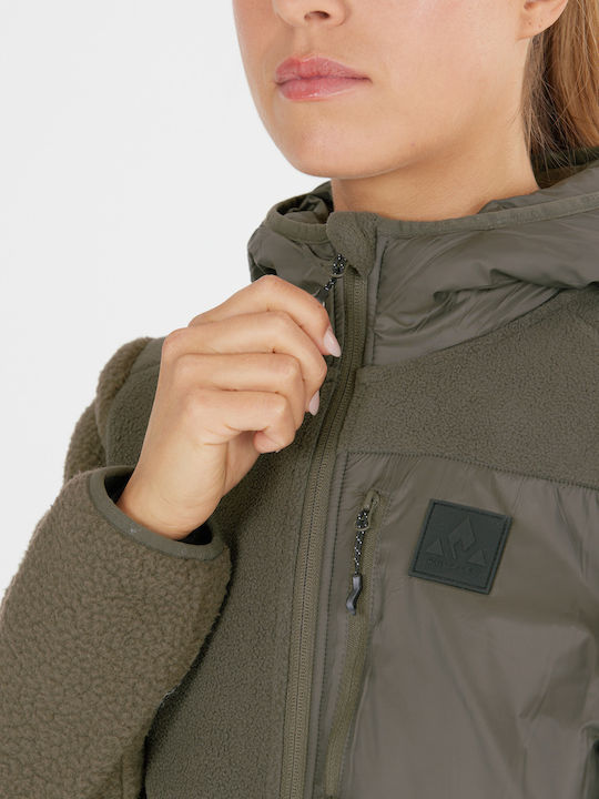 Fleece Γυναικεία Ζακέτα με Φερμουάρ Black Ink