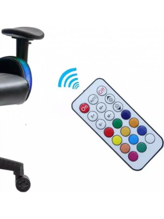 Oxford Home GC-3031R Gaming Stühle aus Künstliches Leder mit Verstellbare Armlehnen und RGB-Beleuchtung Schwarz