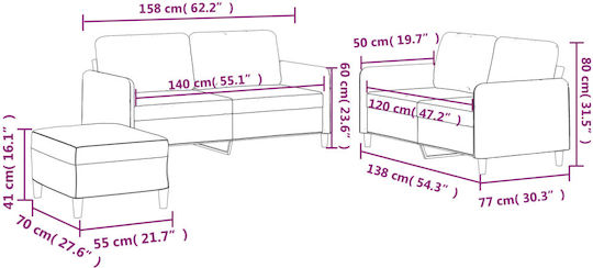 Set de Sufragerie 2 Scaune & 2 Scaune & Taburet