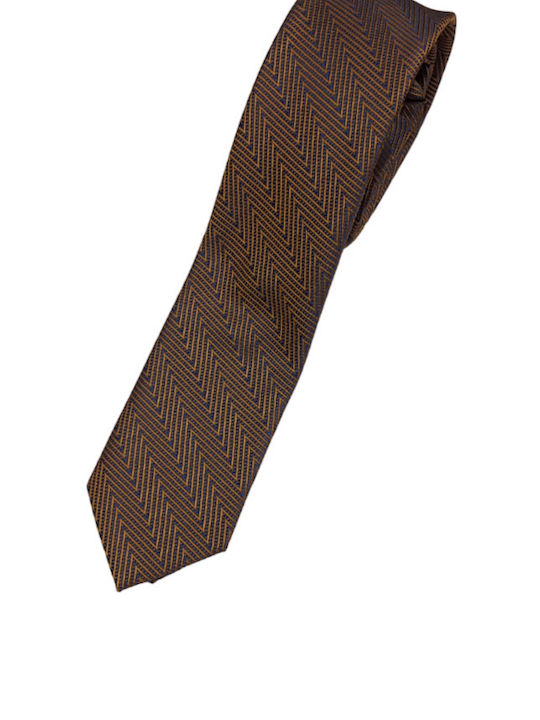 Blue Tie with Iridescent Gold Pattern