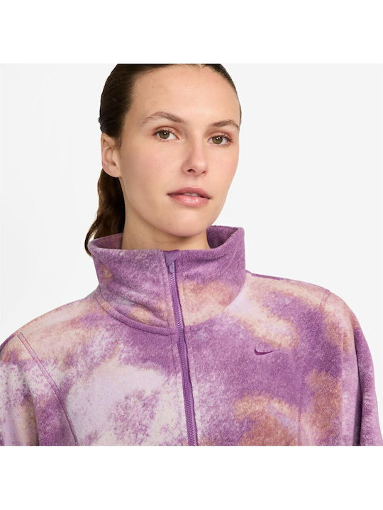 One Therma-fit Γυναικεία Fleece Μπλούζα με Φερμουάρ Μωβ