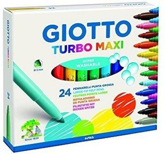 Giotto Turbo Drawing Markers Thick Set of 5pcs