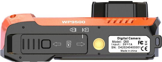 AgfaPhoto WP9500 Compact Φωτογραφική Μηχανή 24MP Πορτοκαλί