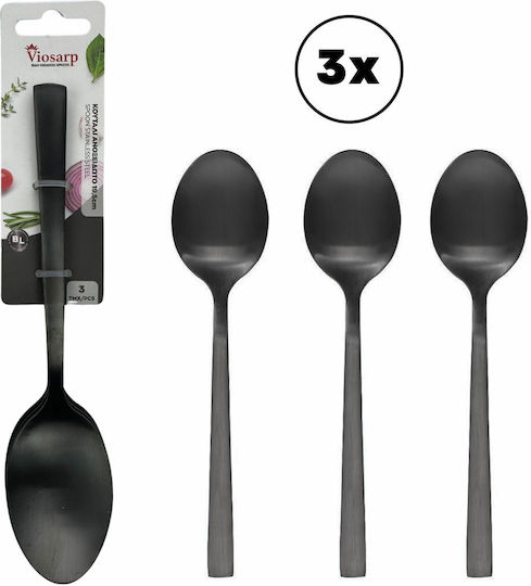 Viosarp Black Stainless Steel Spoons 19.5cm 3 Pieces Viosarp Black Stainless Steel Spoons 19.5cm 3 Pieces