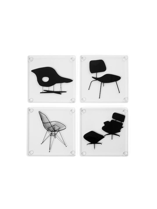 Moma Σουβέρ Μεταλλικό Διάφανο 10x10cm 4τμχ Moma Σουβέρ Μεταλλικό Διάφανο 10x10cm 4τμχ