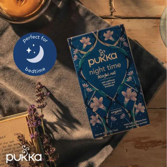 Pukka Night Time Μείγμα Βοτάνων / Χαμομήλι / Λεβάντα / Βαλεριάνα Βιολογικό Προϊόν 20 Φακελάκια 400gr