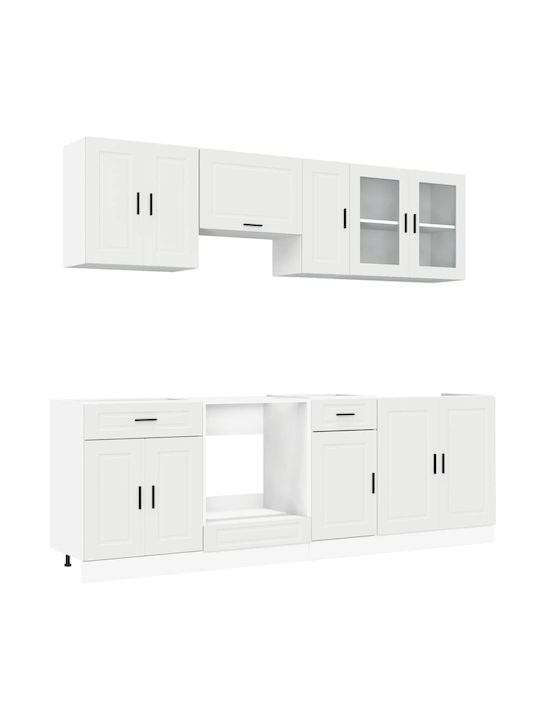 Vidaxl Kitchen Cabinet Set 8 Pieces Kalmar White Engineered Wood