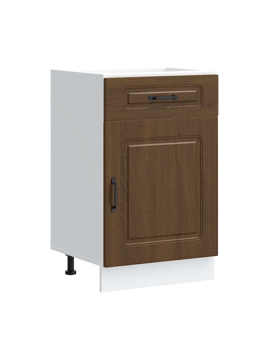 Kalmar Kitchen Base Cabinet Brown Oak Processed Wood Brown 50 X 46 X 81.5 Cm