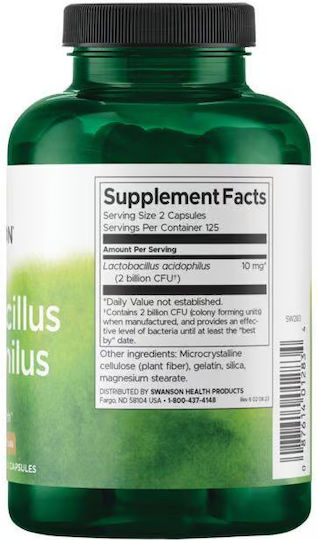 Swanson Lactobacillus Acidophilus Probiotika 250 Mützen