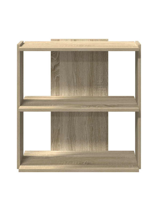 3-Tier Bookcase Sonoma Oak 60x30x60 cm Engineered Wood Brown 60 X 30 X 60 Cm