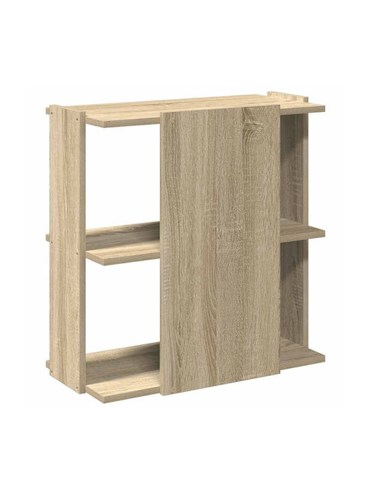 3-Tier Bookcase Sonoma Oak 60x30x60 cm Engineered Wood Brown 60 X 30 X 60 Cm