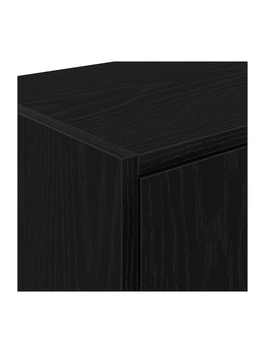 Wall Living Room Cabinet Made of Particle Board Black 30x30x41cm