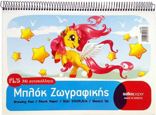 Salko Paper Μπλοκ Ζωγραφικής A4 21x29.7cm 50 Φύλλα Ποδόσφαιρο