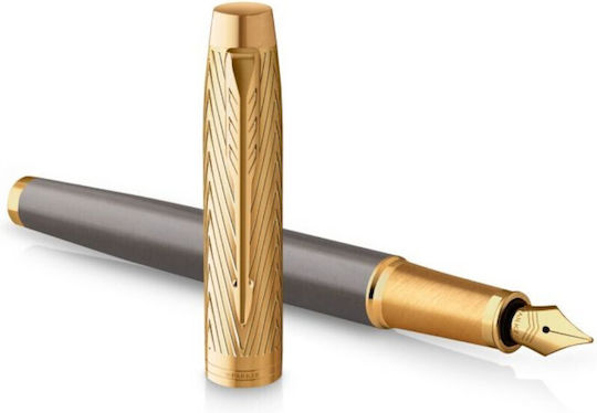 Parker Parker Füllfederhalter Set Mittel Gold mit Blauer Tintenfarbe