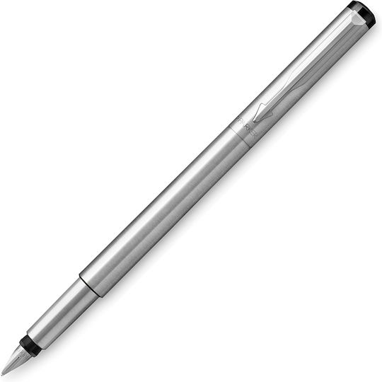 Parker Vector Σετ Πένα Γραφής Fine Γκρι από Ατσάλι με Μπλε Μελάνι