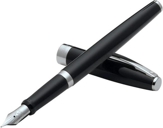 Sheaffer Πένα Γραφής Μαύρη από Ατσάλι με Μαύρο Μελάνι