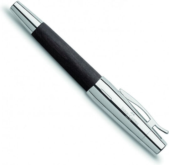 Faber-Castell E-motion Füllfederhalter Mittel Schwarze Holz mit Schwarz Tintenfarbe