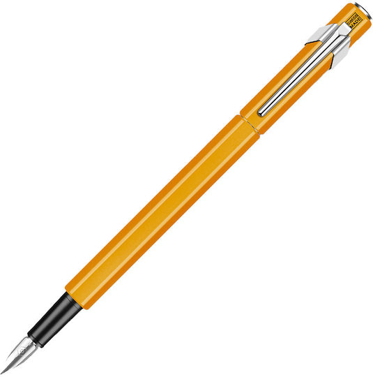 Caran D'ache Writing Pen Medium Orange made of Aluminum with Blue Ink
