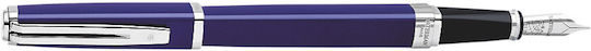 Waterman Exception Slim Πένα Γραφής Medium Μπλε από Ορείχαλκο