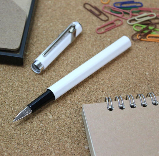 Caran D'ache Writing Pen Medium White made of Aluminum with Blue Ink
