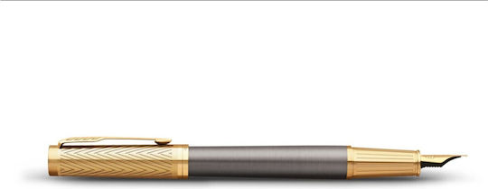 Parker Füllfederhalter Fein Gold aus Messing mit Blauer Tintenfarbe