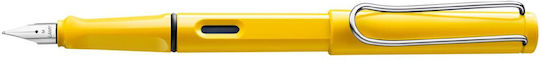 Lamy 018 Safari Πένα Γραφής Medium Κίτρινη από Πλαστικό με Μπλε Μελάνι