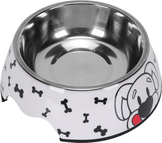 Nunbell Pet Stainless Steel Bowl Food & Water for Dog & Cat 14cm in White Color