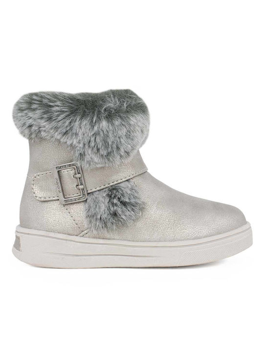 Mayoral Kids Leather Anatomic Boots with Zipper Silver