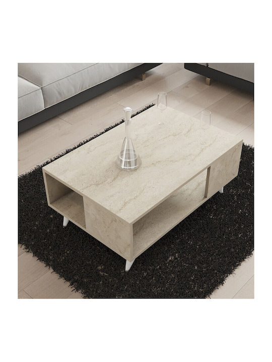 Pătrat Masă de cafea Travertine L90xW60xH39.5cm.