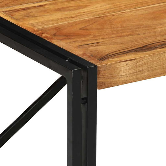 Square Central Coffee Table Made of Solid Wood Brown W80xL80xH35cm