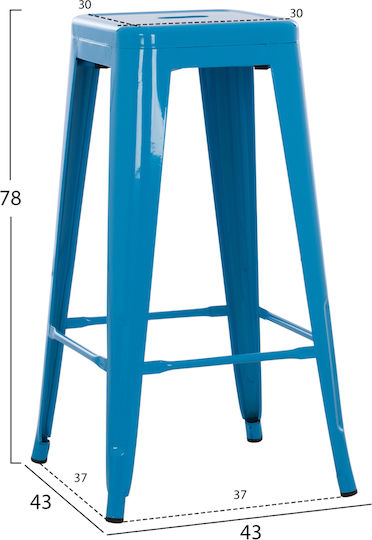 Μεταλλικό Σκαμπό Μπαρ Melita 43x43x78cm Μεταλλικό Σκαμπό Μπαρ Melita 43x43x78cm
