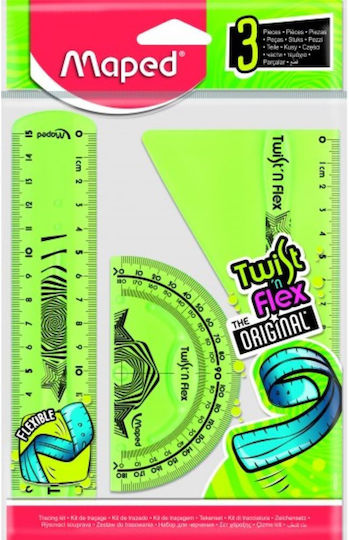 Maped Set von 3 geometrischen Instrumenten Kunststoff Twist 'n Flex