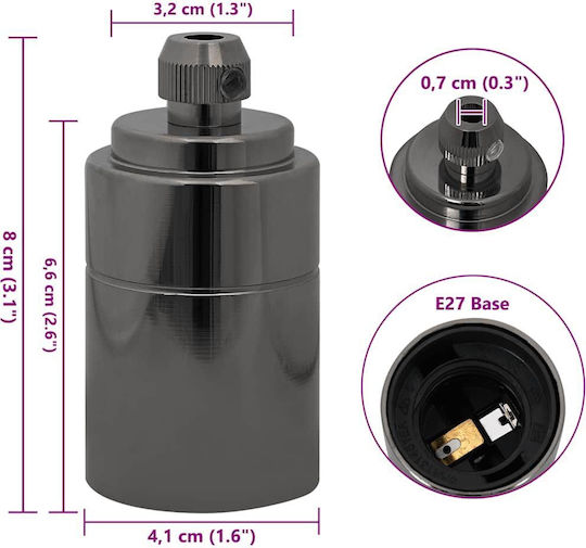 vidaXL Steckdosenverlängerung für Steckdose E27 in Schwarz Farbe Set 2Stück 4106538