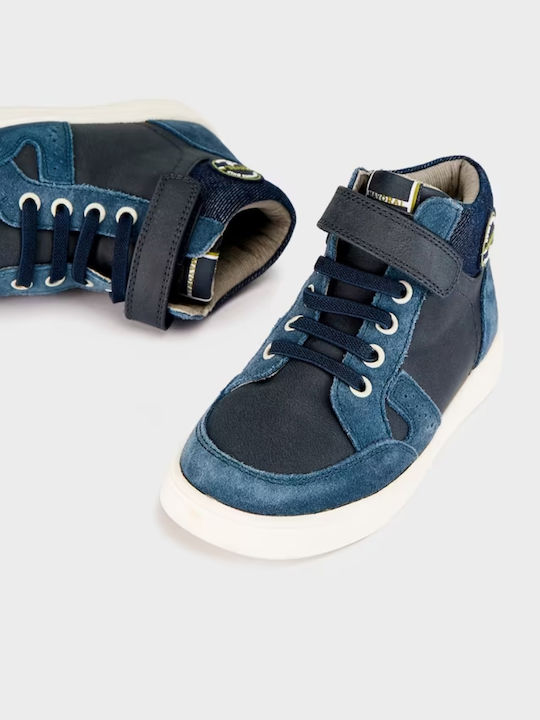 Mayoral Kids Leather Boots Blue