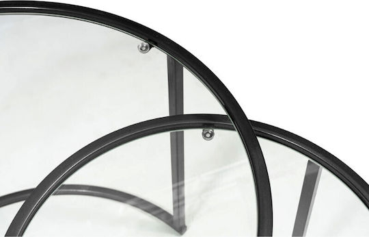 Set Zigon Rotund Vetro Din Sticlă Neagră 2 Buc M60xL60xÎ43cm