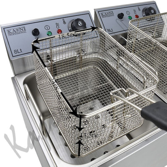 Karni Electric Fryer Double 6.5kW Capacity 2x8lt 54.5x41.5x33.5cm