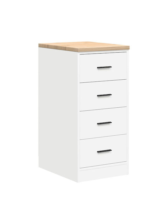 Ντουλάπι Γραφείου από Μασίφ Ξύλο Λευκό 40x51x85cm