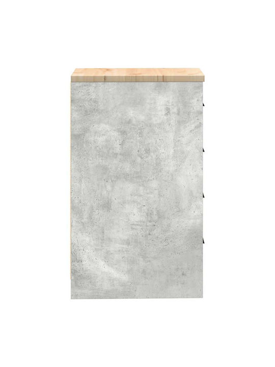 Ντουλάπι Γραφείου από Μασίφ Ξύλο Γκρι 40x51x85cm