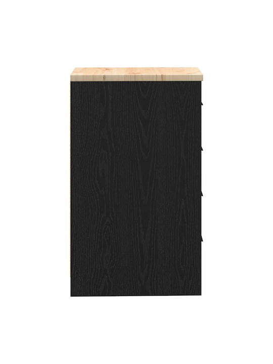 Ντουλάπι Γραφείου από Μασίφ Ξύλο Μαύρο 40x51x85cm