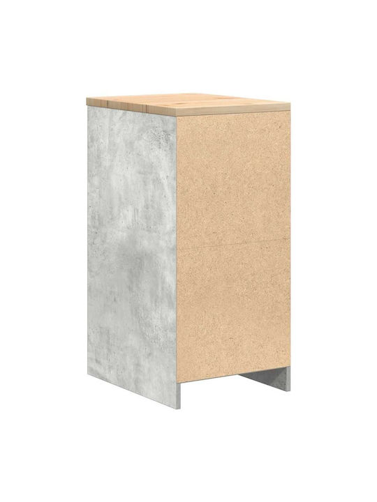 Ντουλάπι Γραφείου από Μασίφ Ξύλο Γκρι 40x51x85cm