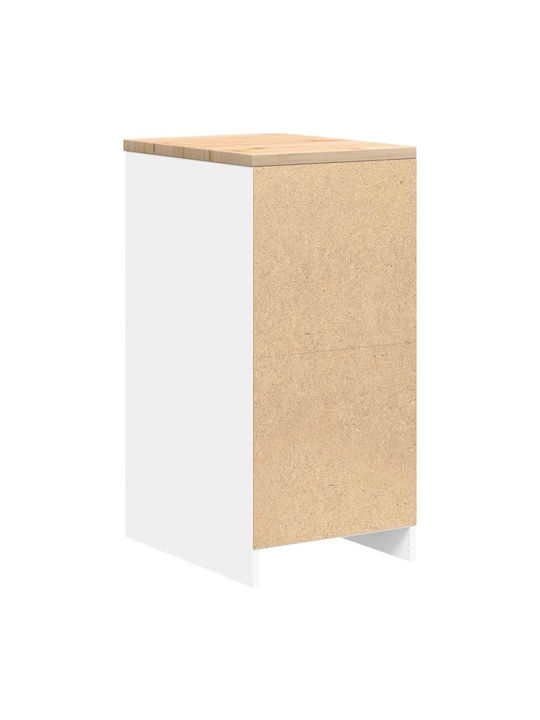 Ντουλάπι Γραφείου από Μασίφ Ξύλο Λευκό 40x51x85cm