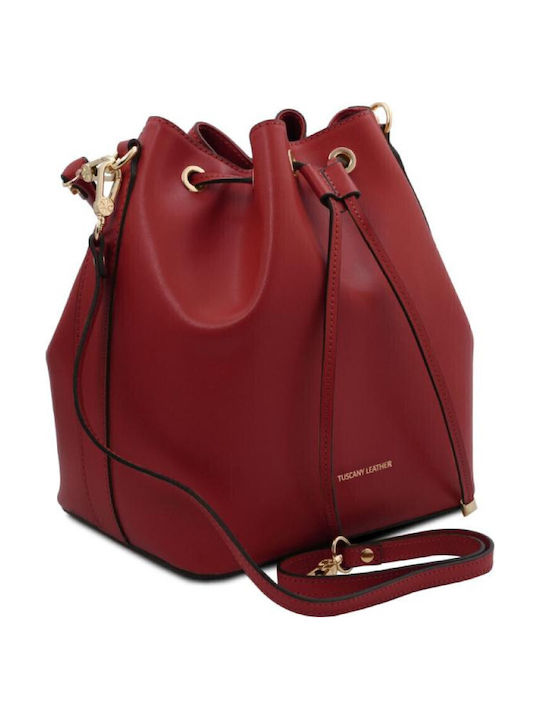 Vittoria Leather Women's Pouch Shoulder Red