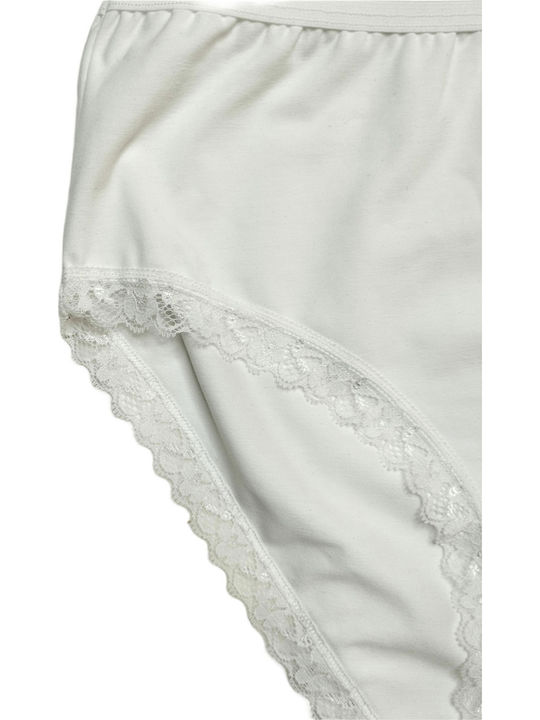 Damen Slip mit Spitze White
