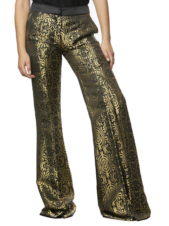 John Richmond Women's Fabric Trousers Gold, Black