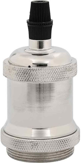 vidaXL Pendant Light Silver with Socket E27 4.9x9.4cm