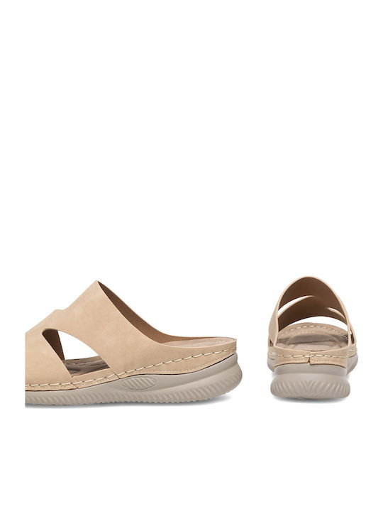 Damenplattformen Beige