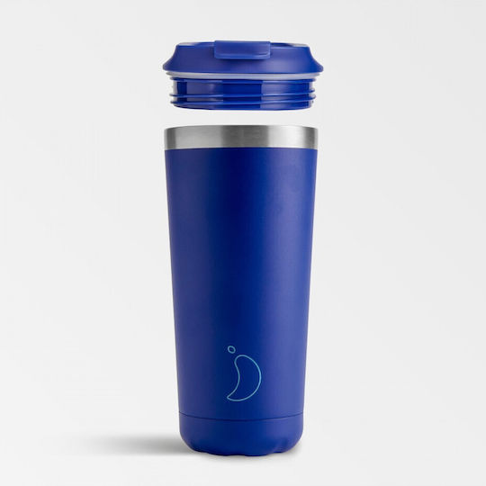 Chilly's Original Glass Thermos Stainless Steel BPA Free 500ml Matte Blue