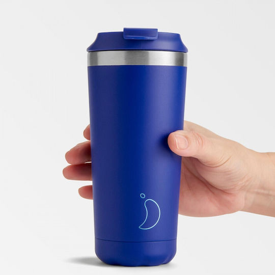 Chilly's Original Glass Thermos Stainless Steel BPA Free 500ml Matte Blue
