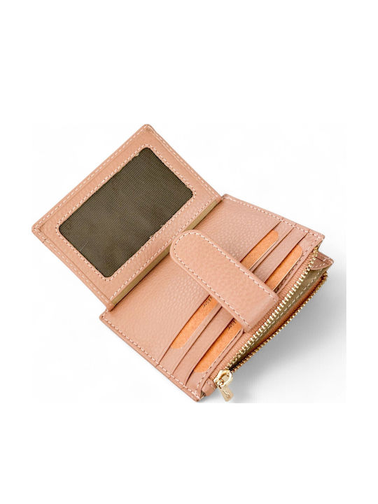 Small Leather Women's Wallet Classic with RFID Pink
